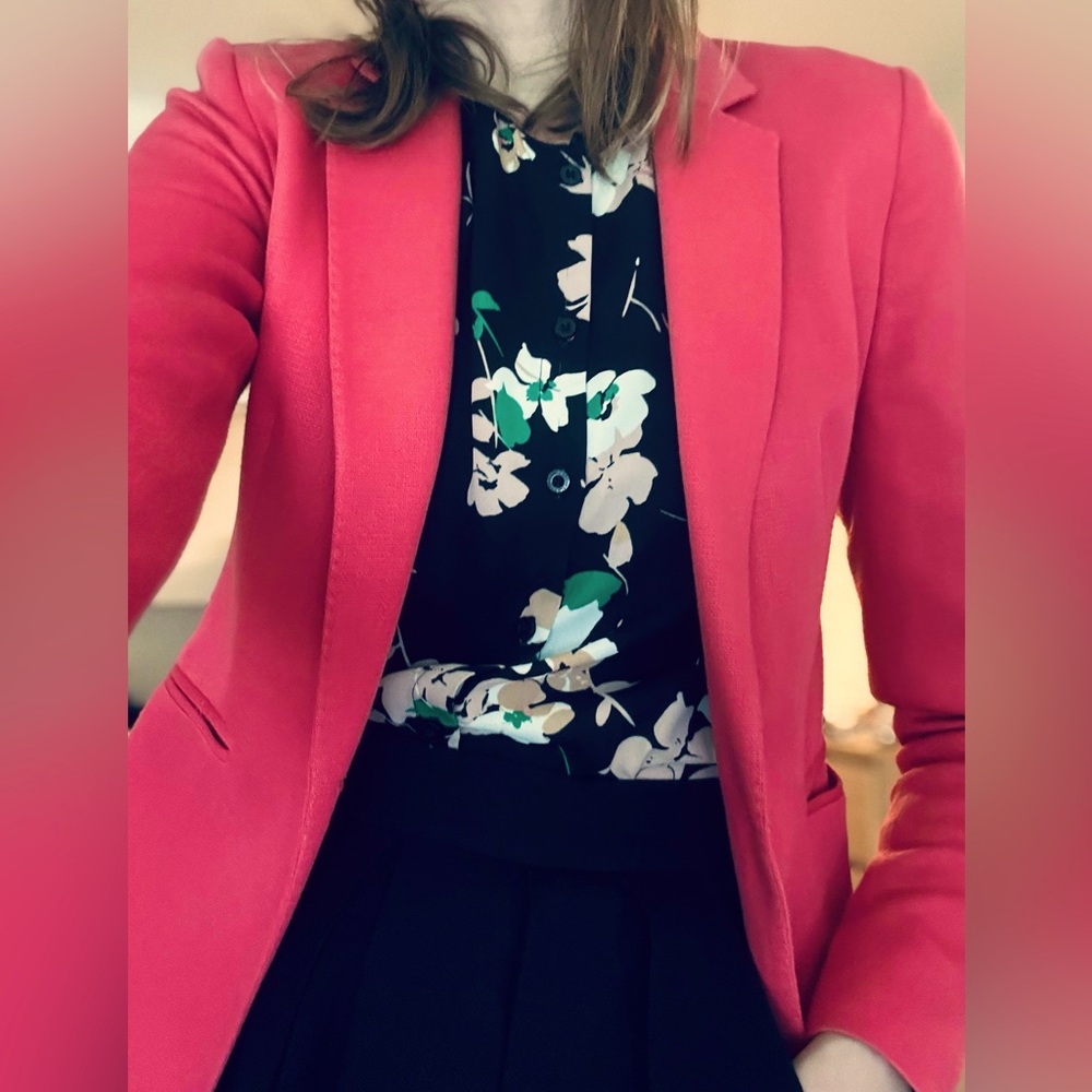 Massimo Dutti Pink Modern Tailored Blazer
